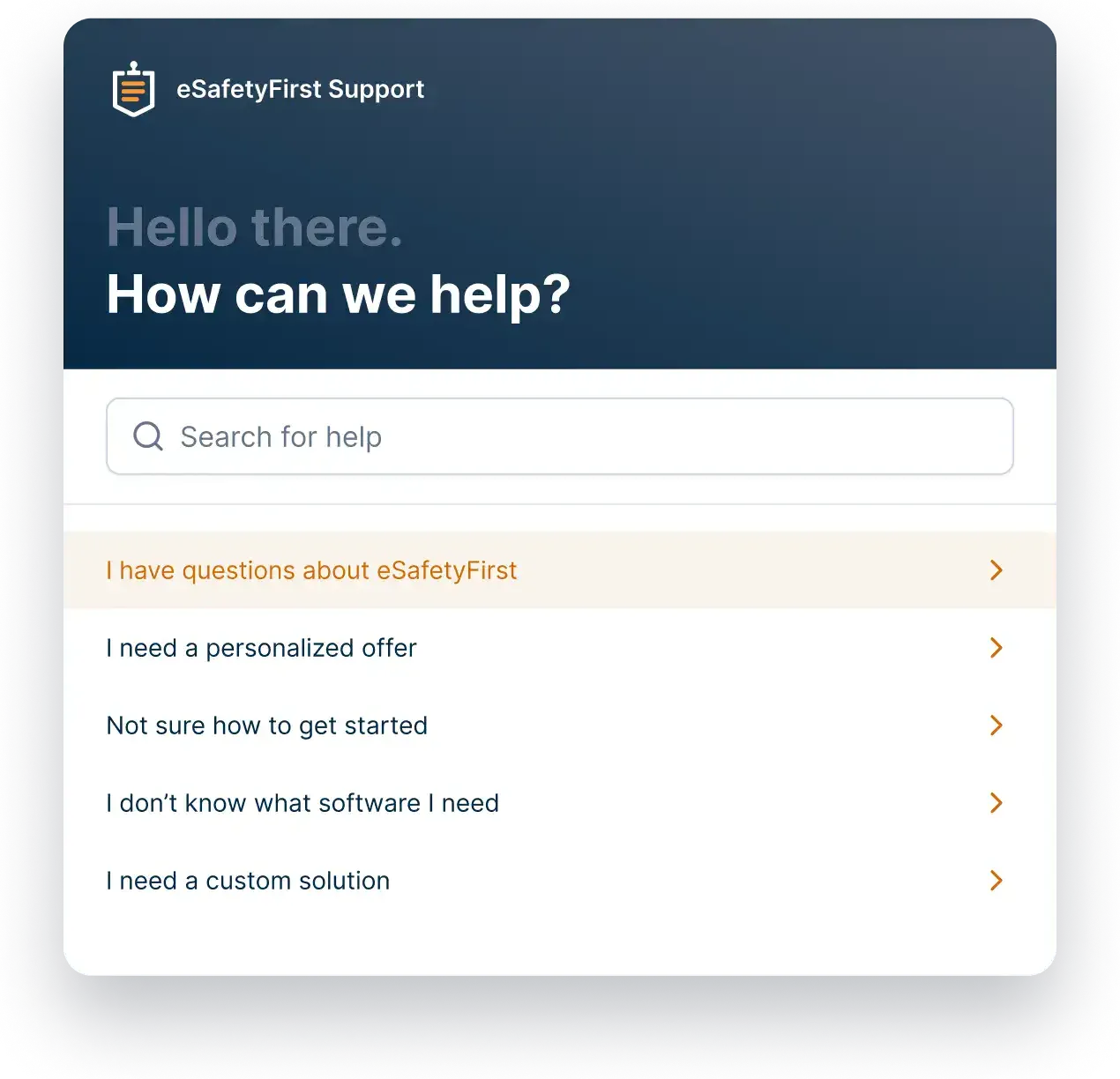 eSafetyFirst - Support bot