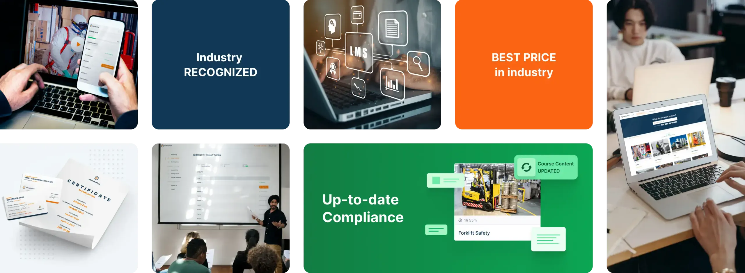 Banner image displaying course licensing on desktop devices